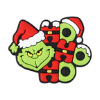 Silicone Focal Beads Christmas Grinch Face With Santa Hat 20pcs 11