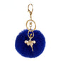 Pom Pom Keychain Alloy Ballet Girl Gold Tone with Rhinestones 2