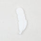 Colorful Feather Shaped Silicone Beads 20pcs - Bright White