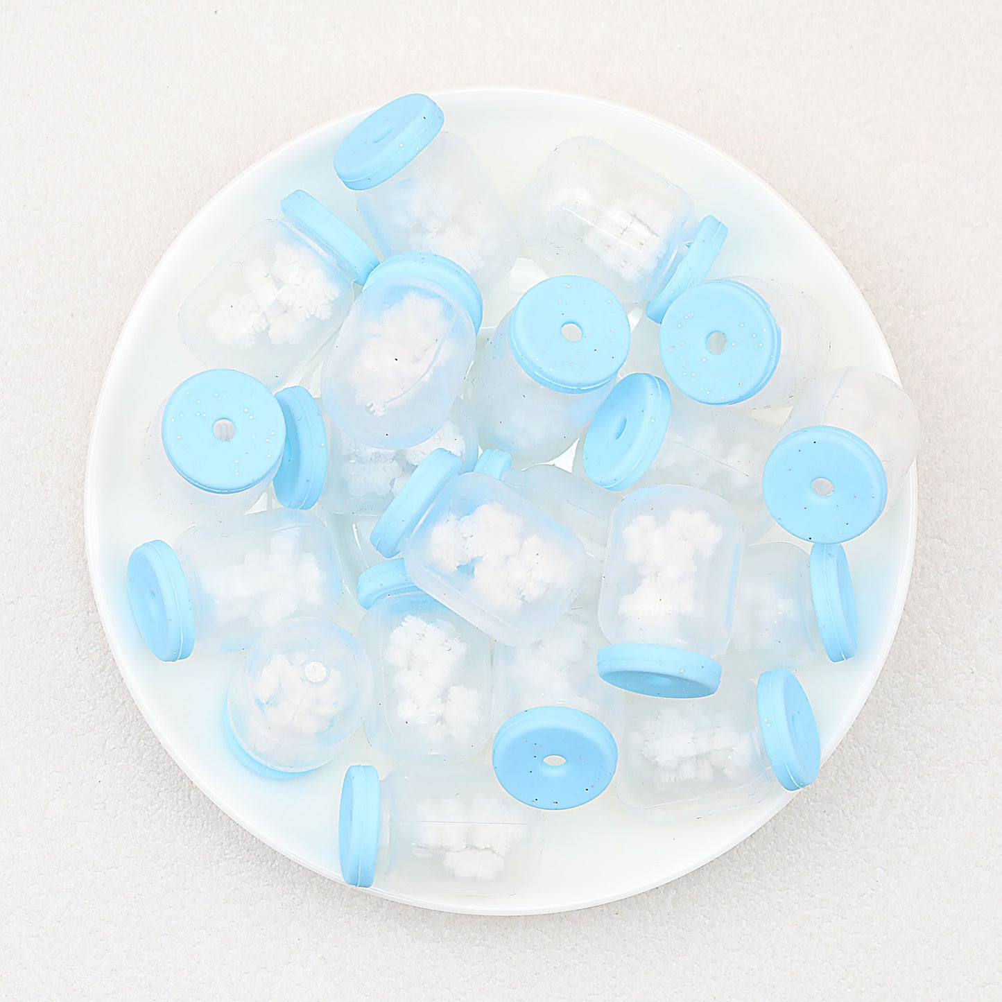 3D Christmas Glitter Bottle Silicone Focal Beads 20pcs 13