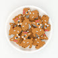 Cute Deer with Bow Silicone Focal Beads 20 pcs - Brown