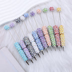 Beadable Pen with Pearl and Rhinestone Decoration Plastic 16.5g 153x17.5mm 2
