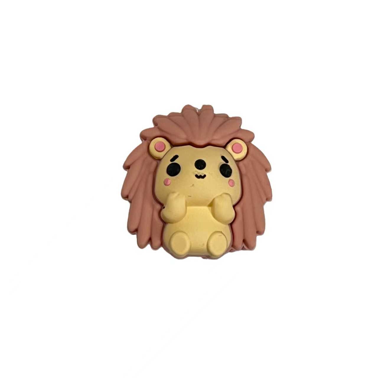 Silicone 3D Focal Beads Hedgehog Front Facing 20pcs 3