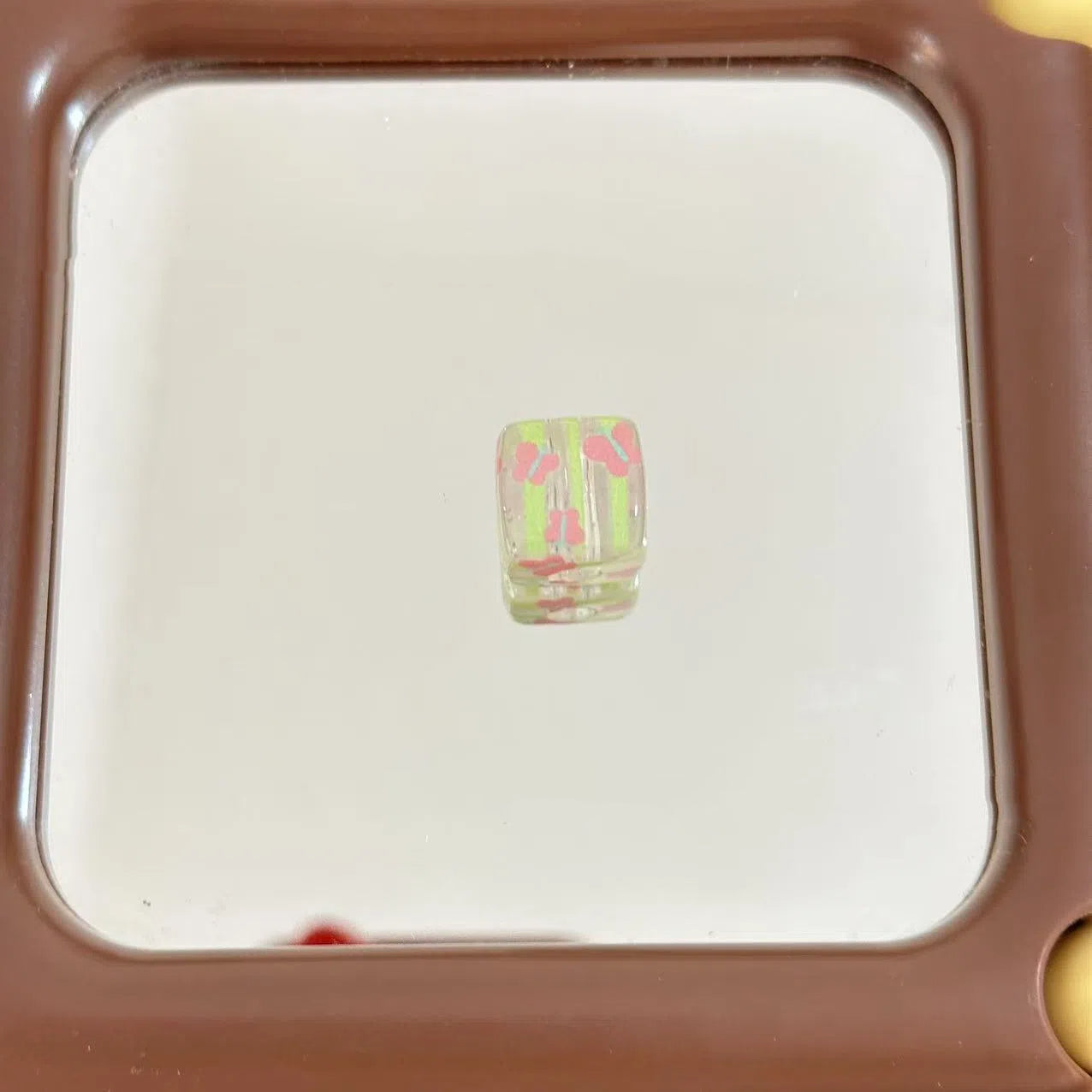 Transparent Butterfly and Cake Printed Acrylic Square Beads 14mm 10pcs 2