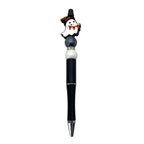 Silicone Focal Beads Halloween Ghost Holding Witch Hat Banners 20pcs 3
