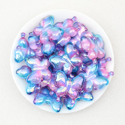 Iridescent Butterfly Acrylic Beads 29mm 10pcs 2