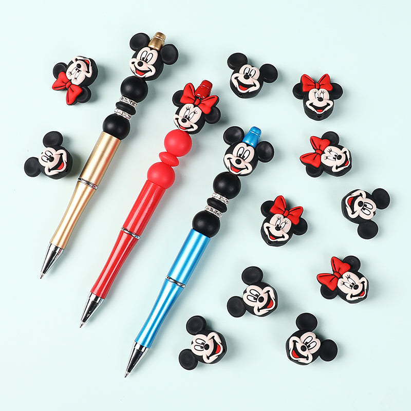 Silicone 3D Focal Beads Mickey Minnie Iconic Characters Vibrant Colors 7