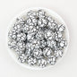 15mm Black and White Patterned Silicone Round Beads 50pcs - Root Pattern