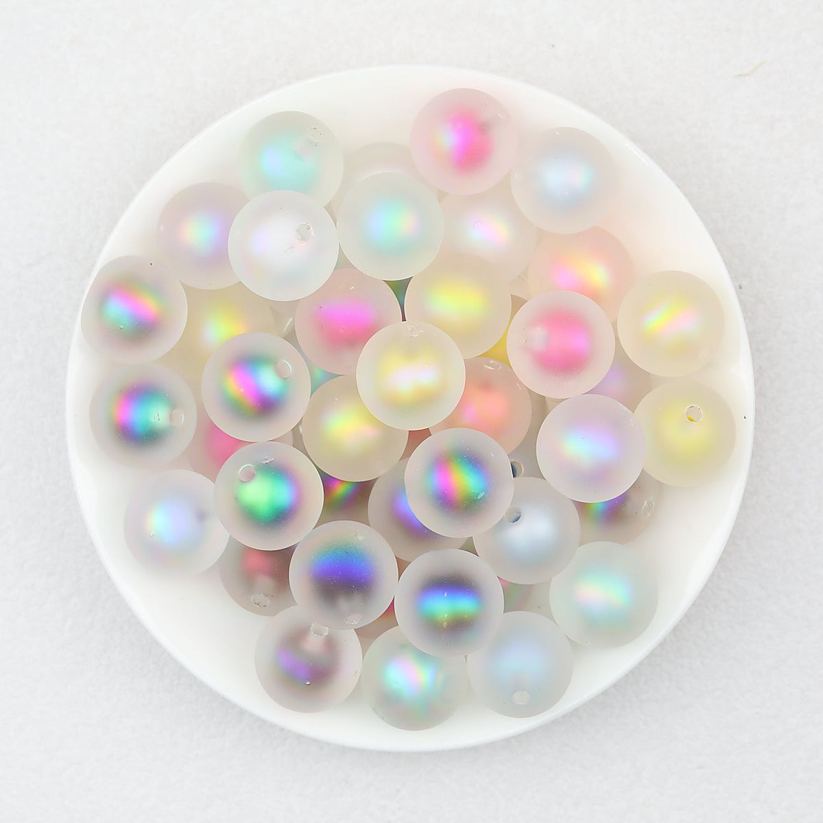 Frosted Acrylic Round Sago Beads 16mm 50pcs - Random Color / 16mm