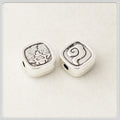 Square Metal Beads 10mm Kilam Auspicious Cloud Pattern 50pcs 3