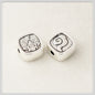 Square Metal Beads 10mm Kilam Auspicious Cloud Pattern 50pcs 3