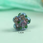 Lampwork Glass Beads Five Petal Flower 14mm Vintage Foil Filled 10pcs 4