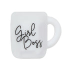 Silicone Focal Beads Printed Cup With Handle 20pcs 14
