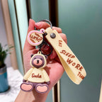 Resin Bear Keychain Cartoon Sweater Pastel Colors Smile 7