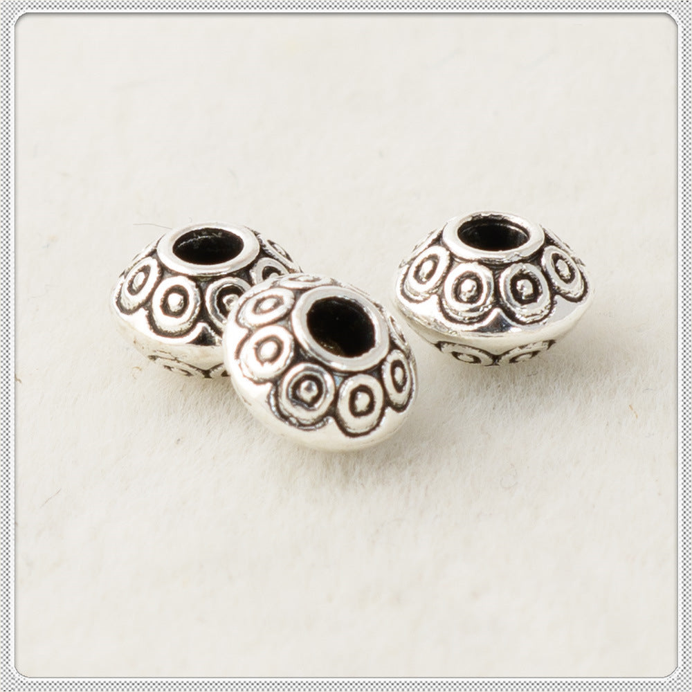 Alloy Polka Dot Patterned Spacer Beads 5mm Tibetan Style 100pcs 3