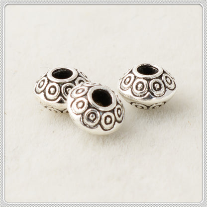 Alloy Polka Dot Patterned Spacer Beads 5mm Tibetan Style 100pcs 3
