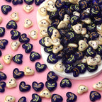 Acrylic Heart Beads 15x12mm Demon Smiling Face Glossy 20pcs 4