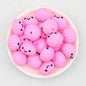 Colorful 18mm 3D Silicone Focal Beads Solid Colored Cute Smiling Buns 20pcs 8