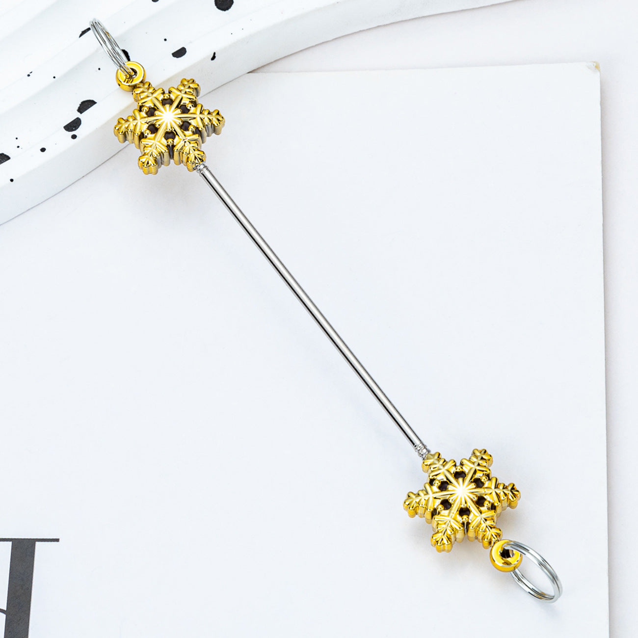 Beadable Blank Bars Christmas Snowflake-shaped