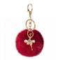 Pom Pom Keychain Alloy Ballet Girl Gold Tone with Rhinestones 16
