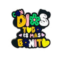 Silicone Focal Beads Colored Letters Black Base Hearts Flowers 20pcs
