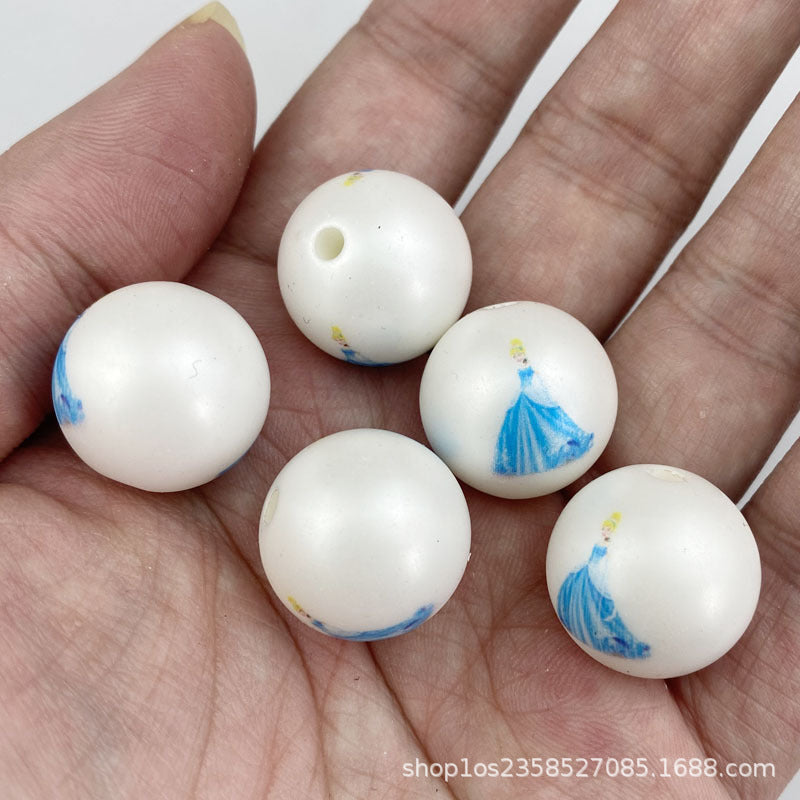 Matte Pearl Princess Bubblegum Beads ABS Plastic 20mm 10pcs 2