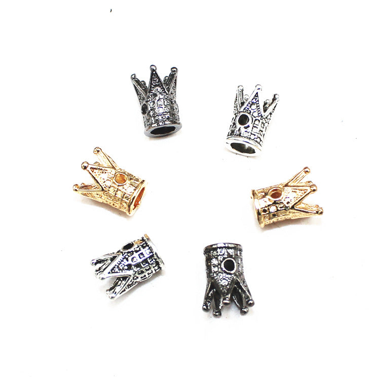 Crown Metal Beads 12mm Vintage Large Hole Alloy 50pcs