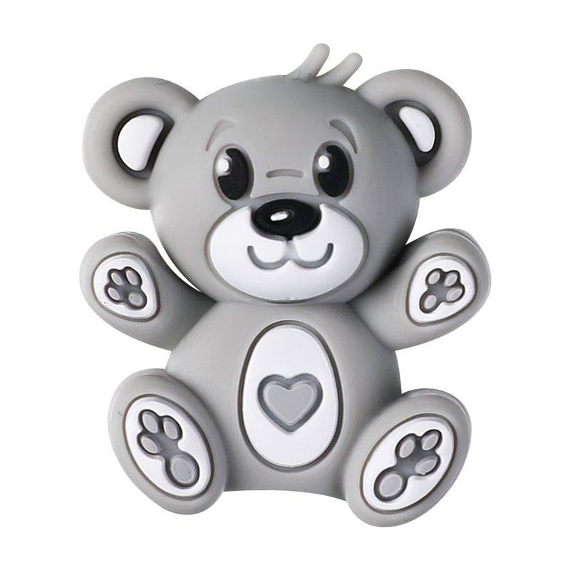 Silicone 3D Focal Beads Hug Bear Outstretched Arms 20pcs 14