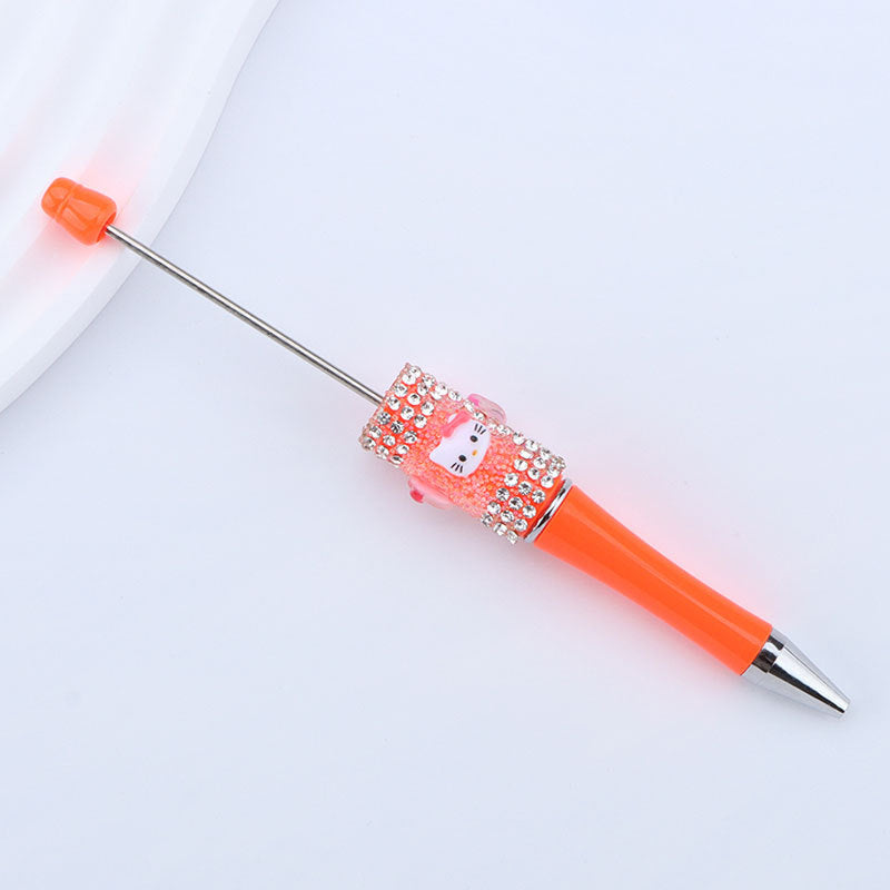 Beadable Pen with Kitty and Rhinestone  18