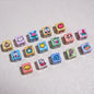 Tiny Cartoon Pattern Printed Acrylic Square Beads 10mm Glossy 30pcs 2