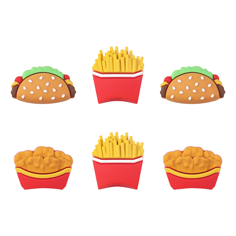 Silicone 3D Focal Beads Fast Food Chicken Nuggets French Fries Taco Pizza 20pcs 3