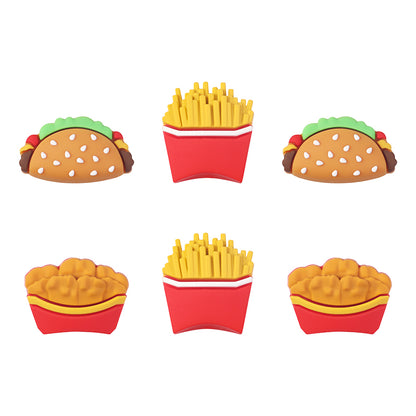 Silicone 3D Focal Beads Fast Food Chicken Nuggets French Fries Taco Pizza 20pcs 3