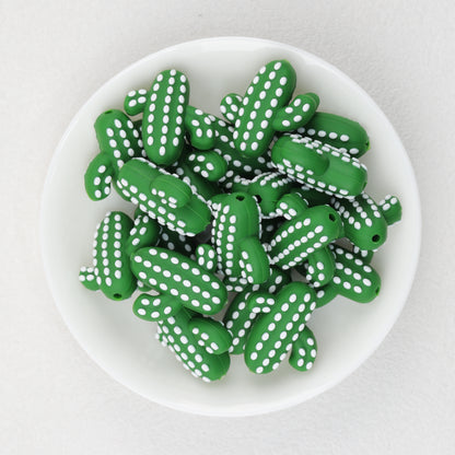 Silicone 3D Cactus Focal Beads Multicolor 20pcs 6
