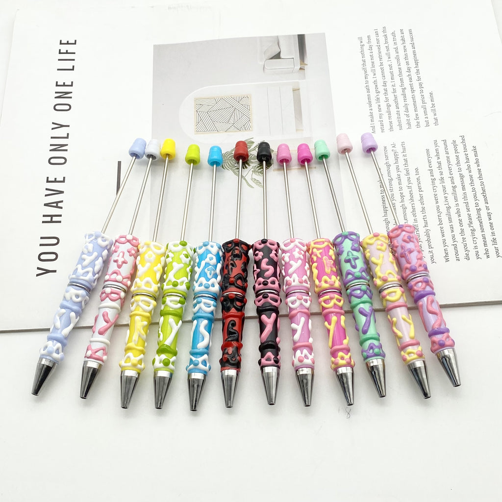 Beadable Pen Creative Candy Color Hand Painted Design  3
