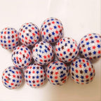 Independence Day 20mm Bubblegum Beads Acrylic Star Print 10pcs 3
