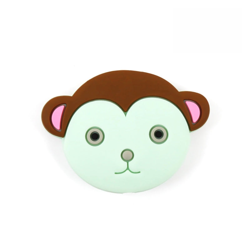 Silicone Focal Beads Monkey Face Rounded Ears 20pcs 6