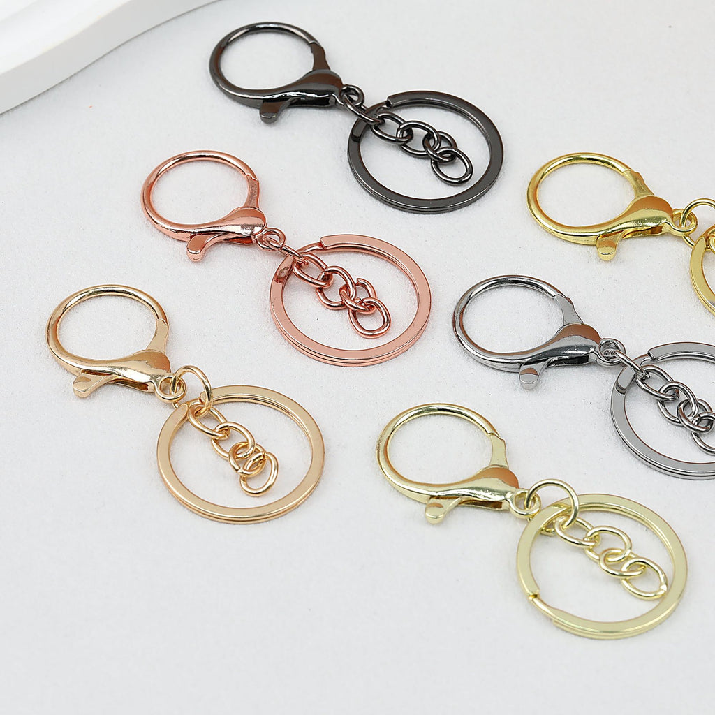 Zinc Alloy Lobster Clasp Keychain Hardware with Split Ring