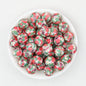 15mm Printed Floral Silicone Beads Multicolor Patterned 50pcs - Strawberry Bear