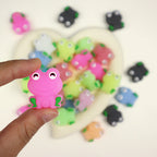 Silicone Focal Beads Frog Smiling Face Sitting Pose 10pcs 5