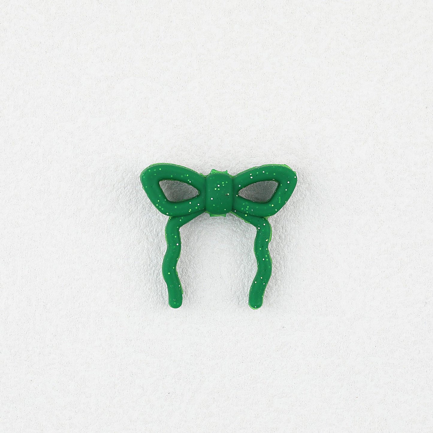 Colorful Bow Silicone Focal Beads with Hole 20 pcs - Green