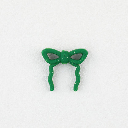 Colorful Bow Silicone Focal Beads with Hole 20 pcs - Green