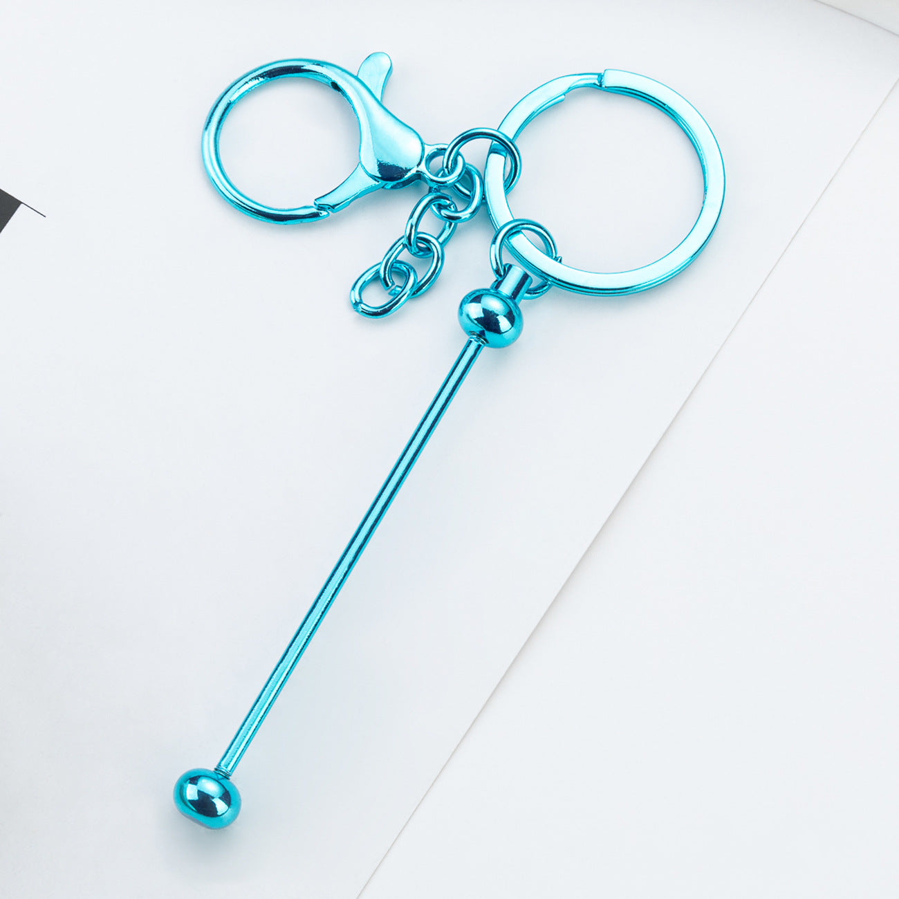 Beadable UV Plating DIY Metal Keychain