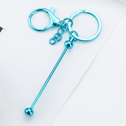 Beadable UV Plating DIY Metal Keychain