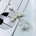 Acrylic Orchid Keychain Transparent Floral Rainbow Hues Charm 7
