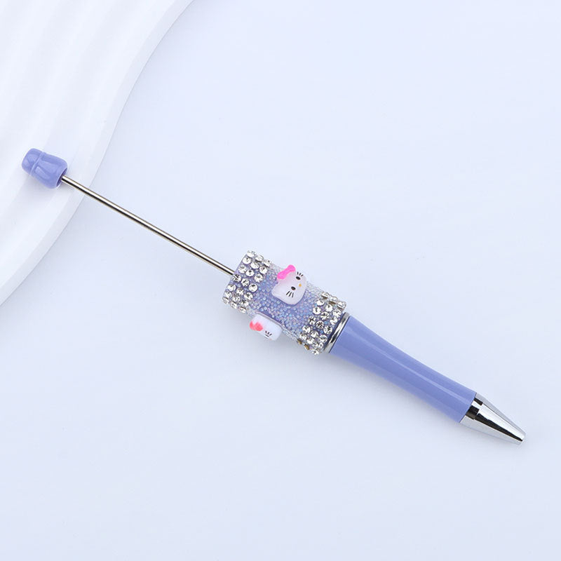 Beadable Pen with Kitty and Rhinestone  44