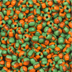 Dual Color Striped Seed Glass Beads 4mm Orange Green 900pcs
