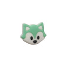 Silicone Focal Beads Fox Face Pastel Colors 20pcs 5
