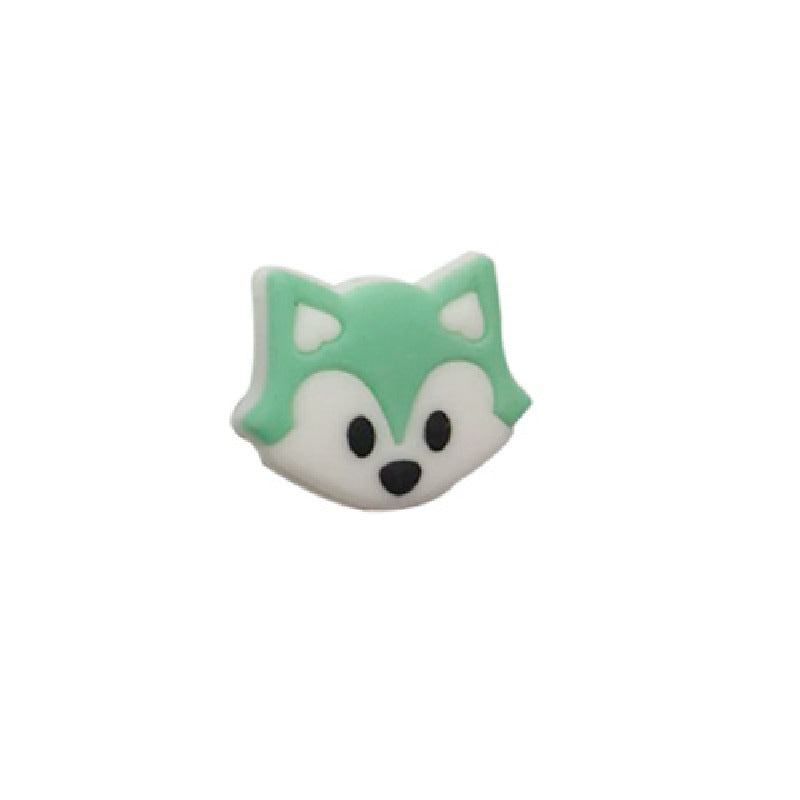Silicone Focal Beads Fox Face Pastel Colors 20pcs 5