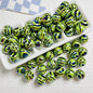 Zebra Stripe Acrylic Beads 16mm Printed UV Finish 10pcs 10
