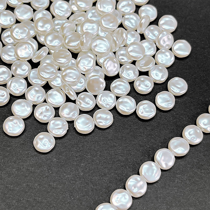 Imitation Baroque Flat Acrylic Beads 8-10-12mm Irregular ABS Plastic 100pcs